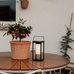 QAZQA Gartenbeleuchtung|Led-Außenleuchten*Moderne Außenleuchte schwarz inkl. LED und Dimmer Solar - Denlu