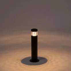 QAZQA Led-Außenleuchten|Stehlampen Außen*Moderne Außenleuchte schwarz 40 cm IP44 inkl. LED - Roxy