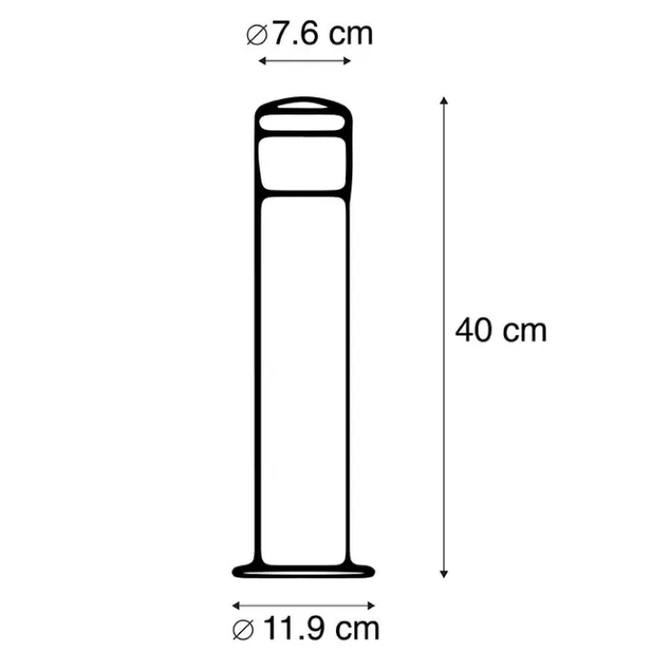 QAZQA Led-Außenleuchten|Stehlampen Außen*Moderne Außenleuchte schwarz 40 cm IP44 inkl. LED - Roxy