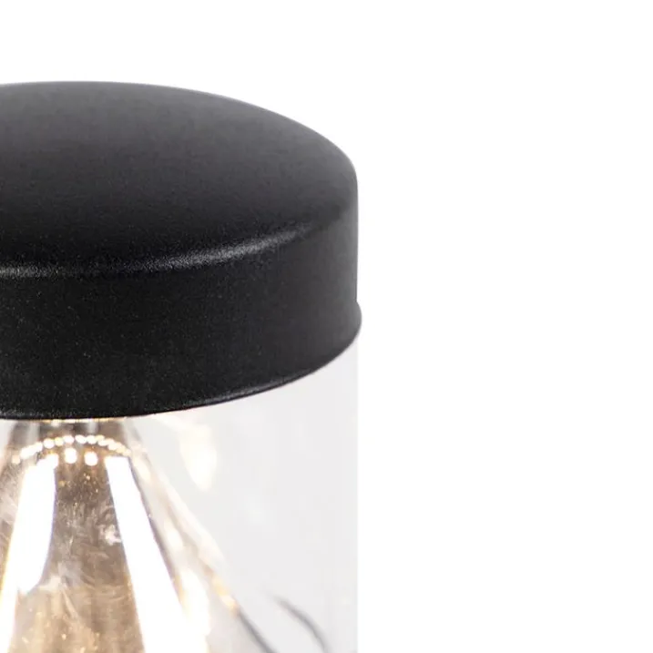 QAZQA Led-Außenleuchten|Stehlampen Außen*Moderne Außenleuchte schwarz 40 cm IP44 inkl. LED - Roxy