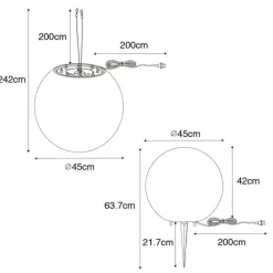 QAZQA Gartenbeleuchtung|Stehlampen Außen*Moderne Außenleuchte weiß 45 cm IP44 - Nura