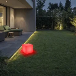 QAZQA Gartenbeleuchtung|Stehlampen Außen*Moderne Außenleuchte weiß 30 cm quadratisch IP44 - Nura