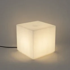 QAZQA Gartenbeleuchtung|Stehlampen Außen*Moderne Außenleuchte weiß 30 cm quadratisch IP44 - Nura