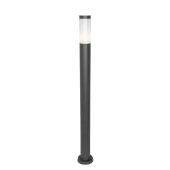 QAZQA Gartenbeleuchtung|Stehlampen Außen*Moderne Außen-Mastleuchte dunkelgrau mit Opal 110 cm IP44 - Rox