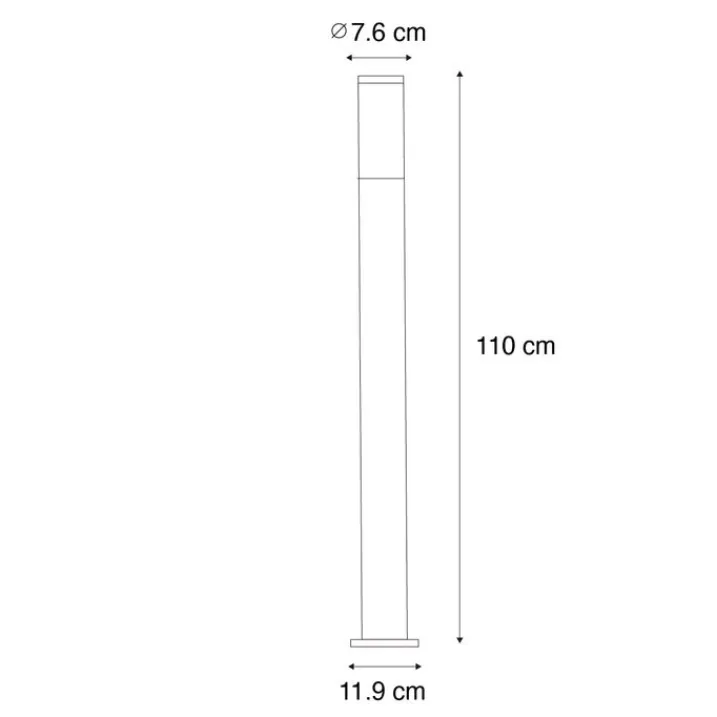 QAZQA Gartenbeleuchtung|Stehlampen Außen*Moderne Außen-Mastleuchte dunkelgrau mit Opal 110 cm IP44 - Rox