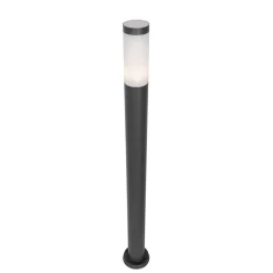 QAZQA Gartenbeleuchtung|Stehlampen Außen*Moderne Außen-Mastleuchte dunkelgrau mit Opal 110 cm IP44 - Rox