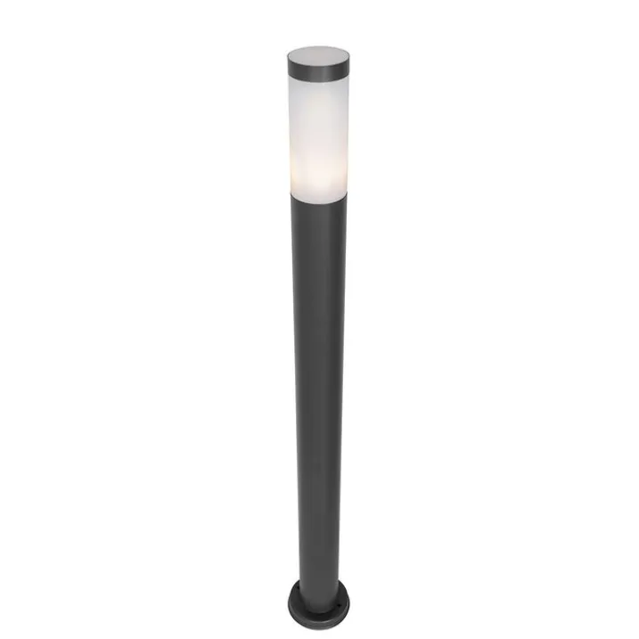 QAZQA Gartenbeleuchtung|Stehlampen Außen*Moderne Außen-Mastleuchte dunkelgrau mit Opal 110 cm IP44 - Rox