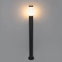 QAZQA Gartenbeleuchtung|Stehlampen Außen*Moderne Außen-Mastleuchte dunkelgrau mit Opal 110 cm IP44 - Rox