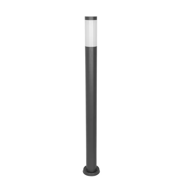 QAZQA Gartenbeleuchtung|Stehlampen Außen*Moderne Außen-Mastleuchte dunkelgrau mit Opal 110 cm IP44 - Rox