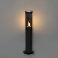 QAZQA Gartenbeleuchtung|Stehlampen Außen*Moderne Außen-Mastleuchte Schwarz 45 cm IP44 - Rox
