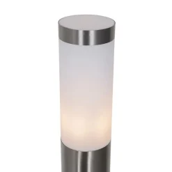 QAZQA Stehlampen Außen|Gartenbeleuchtung*Moderne Außen-Mastleuchte Stahl mit Opal 80 cm IP44 - Rox