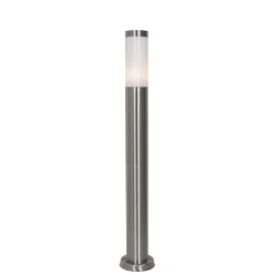QAZQA Stehlampen Außen|Gartenbeleuchtung*Moderne Außen-Mastleuchte Stahl mit Opal 80 cm IP44 - Rox
