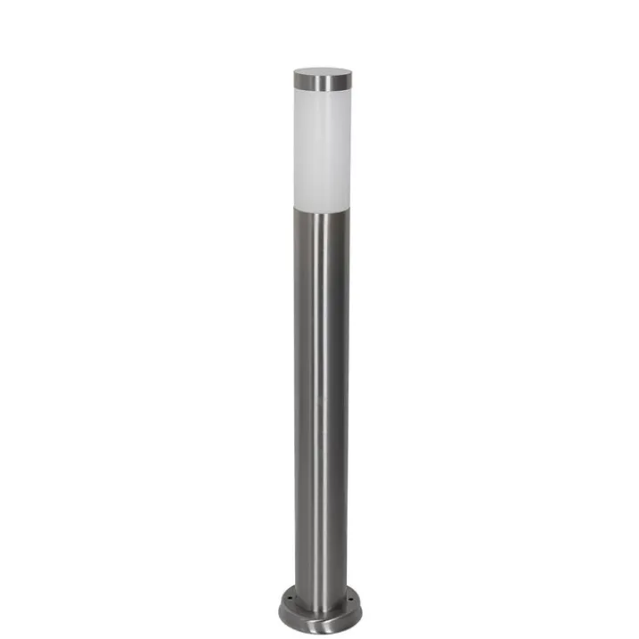 QAZQA Stehlampen Außen|Gartenbeleuchtung*Moderne Außen-Mastleuchte Stahl mit Opal 80 cm IP44 - Rox