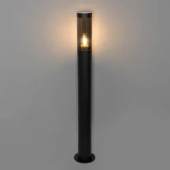 QAZQA Gartenbeleuchtung|Stehlampen Außen*Moderne Außen-Mastleuchte schwarz 110 cm IP44 - Rox