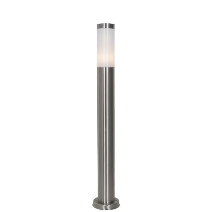 QAZQA Stehlampen Außen|Gartenbeleuchtung*Moderne Außen-Mastleuchte Stahl mit Opal 80 cm IP44 - Rox