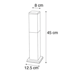 QAZQA Gartenbeleuchtung|Stehlampen Außen*Moderne Außen-Pollerleuchte Dunkelgrau mit Opal 45 cm IP44 - Malios