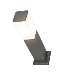 QAZQA Stehlampen Außen|Gartenbeleuchtung*Moderne Außen-Pollerleuchte Dunkelgrau mit Opal 45 cm IP44 - Malios