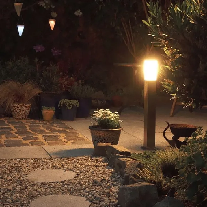 QAZQA Gartenbeleuchtung|Stehlampen Außen*Moderne Außen-Pollerleuchte Stahl 80 cm IP44 - Malios