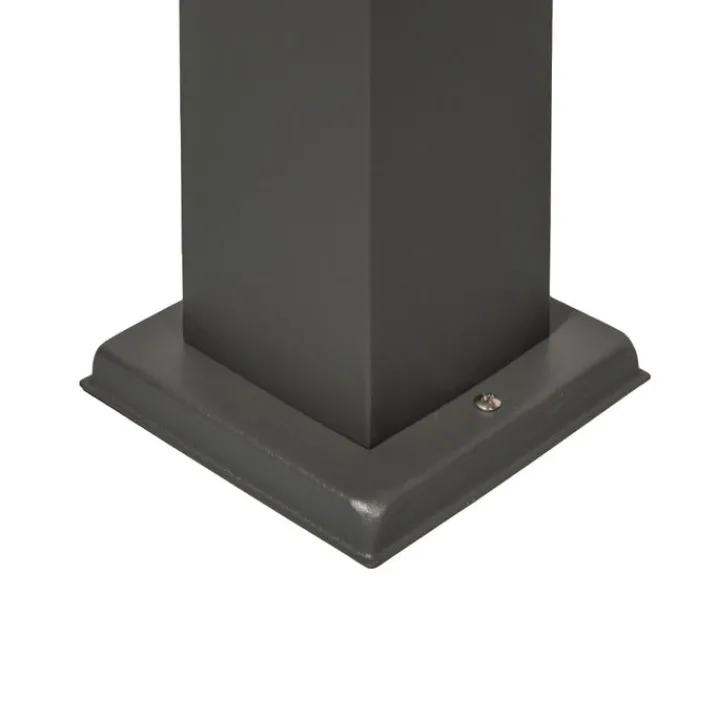 QAZQA Gartenbeleuchtung|Stehlampen Außen*Moderne Außen-Pollerleuchte Dunkelgrau mit Opal 80 cm IP44 - Malios