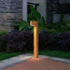 QAZQA Gartenbeleuchtung|Stehlampen Außen*Moderne Außenstehleuchte Aluminium mit Holzprint 65cm IP44 - Baleno