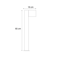 QAZQA Gartenbeleuchtung|Stehlampen Außen*Moderne Außenstehleuchte Aluminium mit Holzprint 65cm IP44 - Baleno