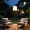 QAZQA Gartenbeleuchtung|Stehlampen Außen*Moderne Außenstehleuchte Beige mit weißem Schirm IP44 - Big Virginia