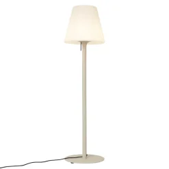 QAZQA Gartenbeleuchtung|Stehlampen Außen*Moderne Außenstehleuchte Beige mit weißem Schirm IP44 - Big Virginia