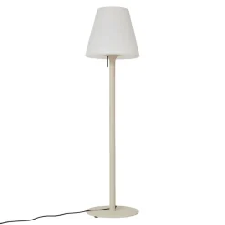 QAZQA Gartenbeleuchtung|Stehlampen Außen*Moderne Außenstehleuchte Beige mit weißem Schirm IP44 - Big Virginia