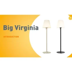 QAZQA Gartenbeleuchtung|Stehlampen Außen*Moderne Außenstehleuchte Beige mit weißem Schirm IP44 - Big Virginia