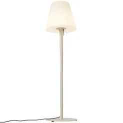 QAZQA Gartenbeleuchtung|Stehlampen Außen*Moderne Außenstehleuchte Beige mit weißem Schirm IP44 - Big Virginia