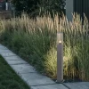 QAZQA Gartenbeleuchtung|Stehlampen Außen*Moderne Außen-Stehleuchte Dunkelgrau mit Rauchglas 80 cm - Malios