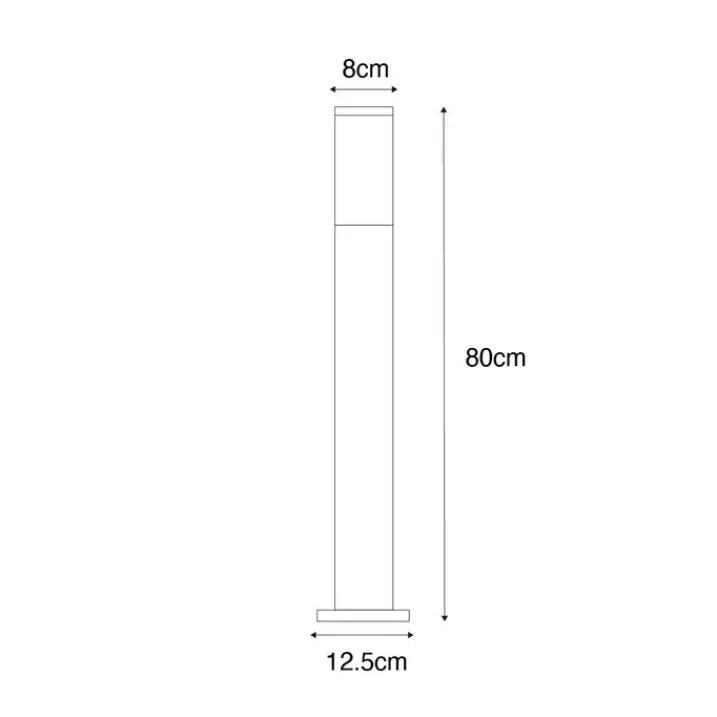 QAZQA Gartenbeleuchtung|Stehlampen Außen*Moderne Außen-Stehleuchte Dunkelgrau mit Rauchglas 80 cm - Malios