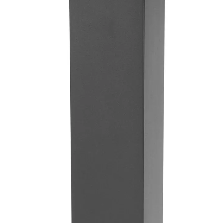 QAZQA Gartenbeleuchtung|Stehlampen Außen*Moderne Außen-Stehleuchte Dunkelgrau mit Rauchglas 80 cm - Malios