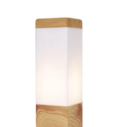 QAZQA Stehlampen Außen|Gartenbeleuchtung*Moderne Außenstehleuchte Stahl mit Holzprint 45cm IP44 - Malois