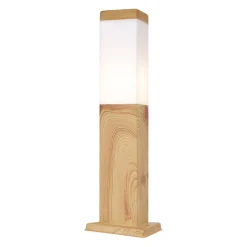QAZQA Stehlampen Außen|Gartenbeleuchtung*Moderne Außenstehleuchte Stahl mit Holzprint 45cm IP44 - Malois