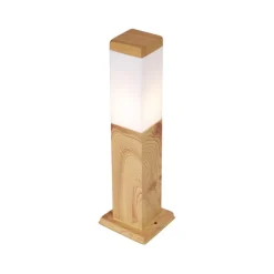 QAZQA Stehlampen Außen|Gartenbeleuchtung*Moderne Außenstehleuchte Stahl mit Holzprint 45cm IP44 - Malois