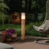 QAZQA Stehlampen Außen|Gartenbeleuchtung*Moderne Außenstehleuchte Stahl mit Holzprint 80cm IP44 - Malois