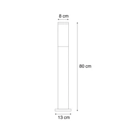 QAZQA Stehlampen Außen|Gartenbeleuchtung*Moderne Außenstehleuchte Stahl mit Holzprint 80cm IP44 - Malois