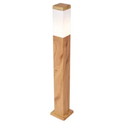 QAZQA Stehlampen Außen|Gartenbeleuchtung*Moderne Außenstehleuchte Stahl mit Holzprint 80cm IP44 - Malois