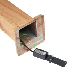 QAZQA Stehlampen Außen|Gartenbeleuchtung*Moderne Außenstehleuchte Stahl mit Holzprint 80cm IP44 - Malois