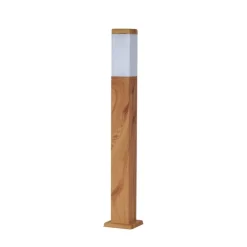 QAZQA Stehlampen Außen|Gartenbeleuchtung*Moderne Außenstehleuchte Stahl mit Holzprint 80cm IP44 - Malois