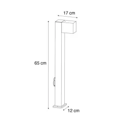 QAZQA Stehlampen Außen|Gartenbeleuchtung*Moderne Außenstehleuchte schwarz 65cm mit Steckdose IP44 - Baleno