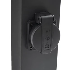 QAZQA Stehlampen Außen|Gartenbeleuchtung*Moderne Außenstehleuchte schwarz 65cm mit Steckdose IP44 - Baleno