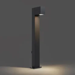 QAZQA Stehlampen Außen|Gartenbeleuchtung*Moderne Außenstehleuchte schwarz 65cm mit Steckdose IP44 - Baleno