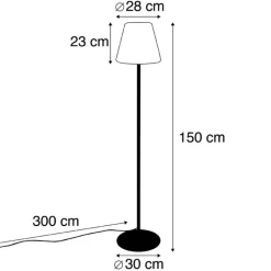 QAZQA Gartenbeleuchtung|Stehlampen Außen*Moderne Außenstehleuchte schwarz - Virginia