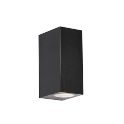 QAZQA Außenwandleuchten|Gartenbeleuchtung*Moderne Außenwandleuchte aus schwarzem Kunststoff, 2-flammig – Baleno