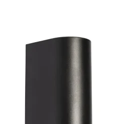 QAZQA Gartenbeleuchtung|Außenwandleuchten*Moderne Außenwandleuchte aus schwarzem Kunststoff, oval, 2-flammig – Baleno