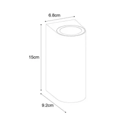 QAZQA Gartenbeleuchtung|Außenwandleuchten*Moderne Außenwandleuchte aus schwarzem Kunststoff, oval, 2-flammig – Baleno