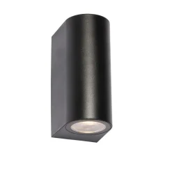 QAZQA Gartenbeleuchtung|Außenwandleuchten*Moderne Außenwandleuchte aus schwarzem Kunststoff, oval, 2-flammig – Baleno