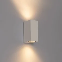 QAZQA Gartenbeleuchtung|Außenwandleuchten*Moderne Außenwandleuchte aus weißem Kunststoff, 2-flammig – Baleno